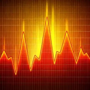 Abstract visualization of a blood glucose wave chart