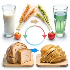 Visual comparison of high-glycemic vs. low-glycemic foods.