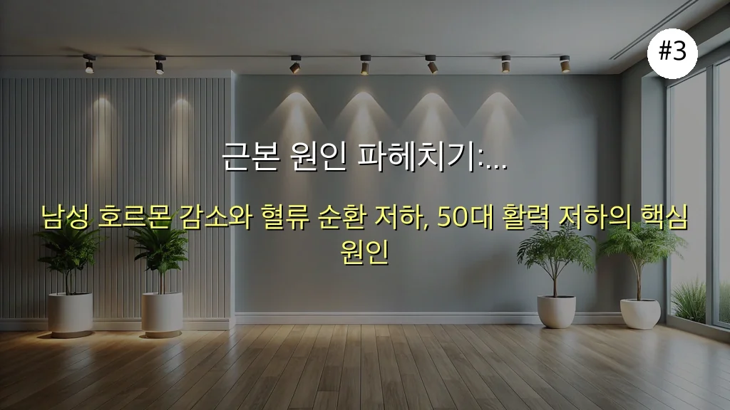 50대 남성 정력 감퇴, L-아르기닌과 블랙마카의 놀라운 시너지 효과! 4 ## 남자 정력 아르기닌 전문가 칼럼 주제 생성 (하루 1만 조회수 패턴) 관련 이미지: 근본 원인 파헤치기: 50대 남성 활력 저하의 두 가지 열쇠
