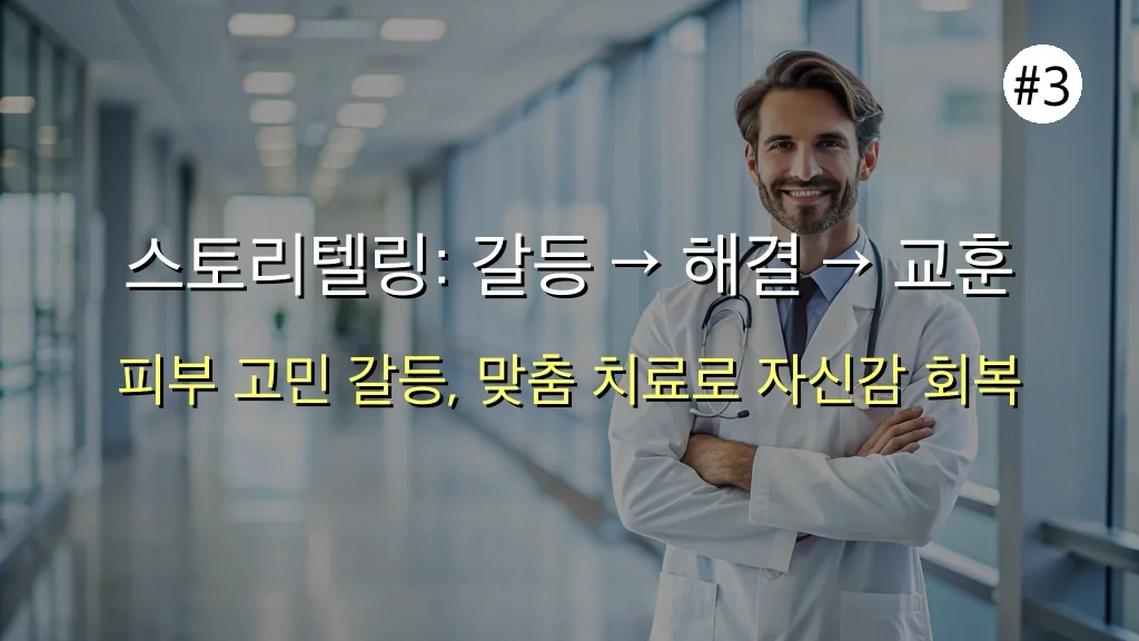 생각과 다른 피부과 레이저 치료의 진실! 40대 주부들의 놀라운 1개월 변화 후기 4 생각과 다른 피부과 레이저 치료의 진실! 40대 주부들의 놀라운 1개월 변화 후기 관련 이미지: 스토리텔링: 갈등 → 해결 → 교훈