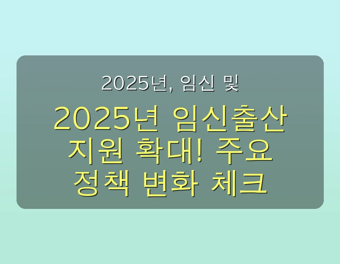 임산부 보험 관련 이미지: 2025년, 임신 및 출산 관련 지원 확대와 정책 변화