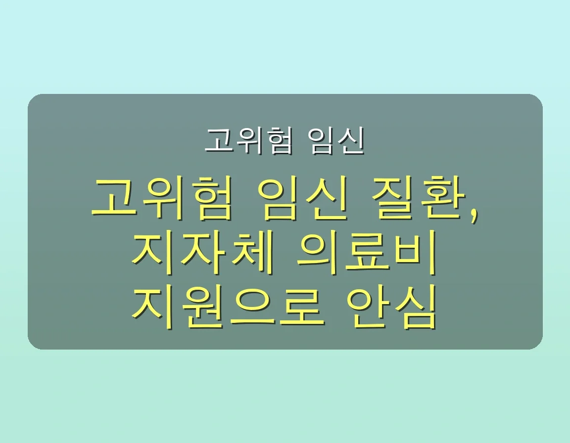 2025년 임산부 보험 완벽 가이드: 정부 지원부터 우체국 혜택까지, 놓치면 후회할 최신 정보 총정리! 5 임산부 보험 관련 이미지: 🏥 고위험 임신 질환, 지자체 의료비 지원으로 부담 덜기