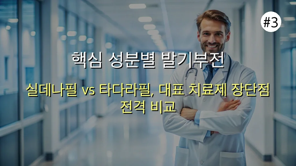 발기부전 치료제 종류 장단점 전문가 추천 BEST 관련 이미지: 핵심 성분별 발기부전 치료제 BEST 3 전격 비교