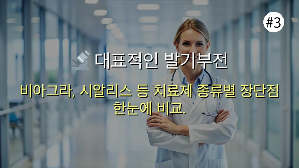 발기부전 치료제 종류별 장단점 완벽 가이드: 나에게 맞는 약 찾는 법부터 실전 활용 노하우까지 총정리 4 발기부전 치료제 종류 장단점 실전 활용 노하우 관련 이미지: 🔬 대표적인 발기부전 치료제 종류 및 특징 비교