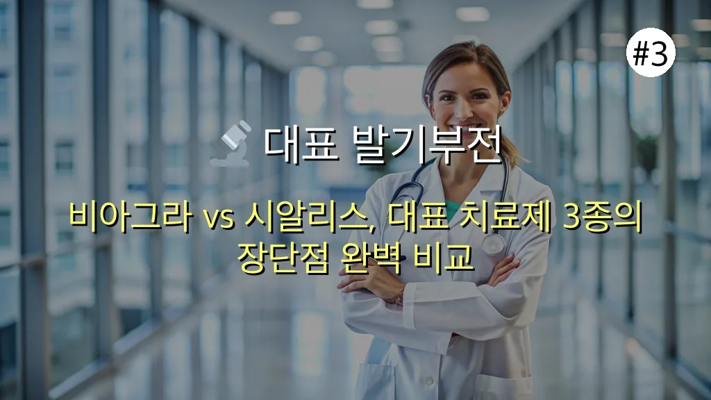 발기부전 치료제 종류별 장단점 완벽 비교: 효과, 가격, 부작용 | 절대 실수하지 않는 3가지 방법 4 발기부전 치료제 종류 장단점 실수하지 않는 방법 관련 이미지: 🔬 대표 발기부전 치료제 3종류: 성분별 특징 전격 비교