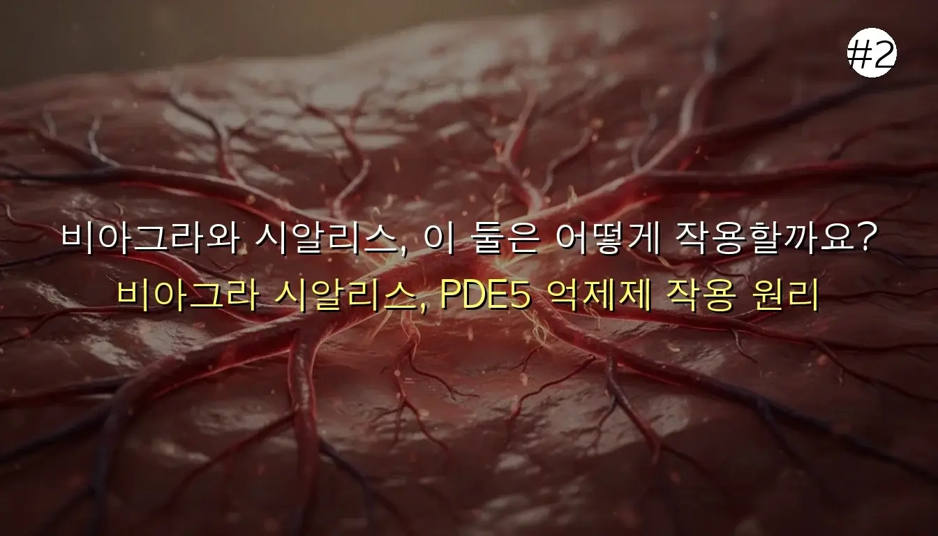 비아그라 시알리스 차이 관련 이미지: 비아그라와 시알리스, 이 둘은 어떻게 작용할까요? (PDE5 억제제 원리)