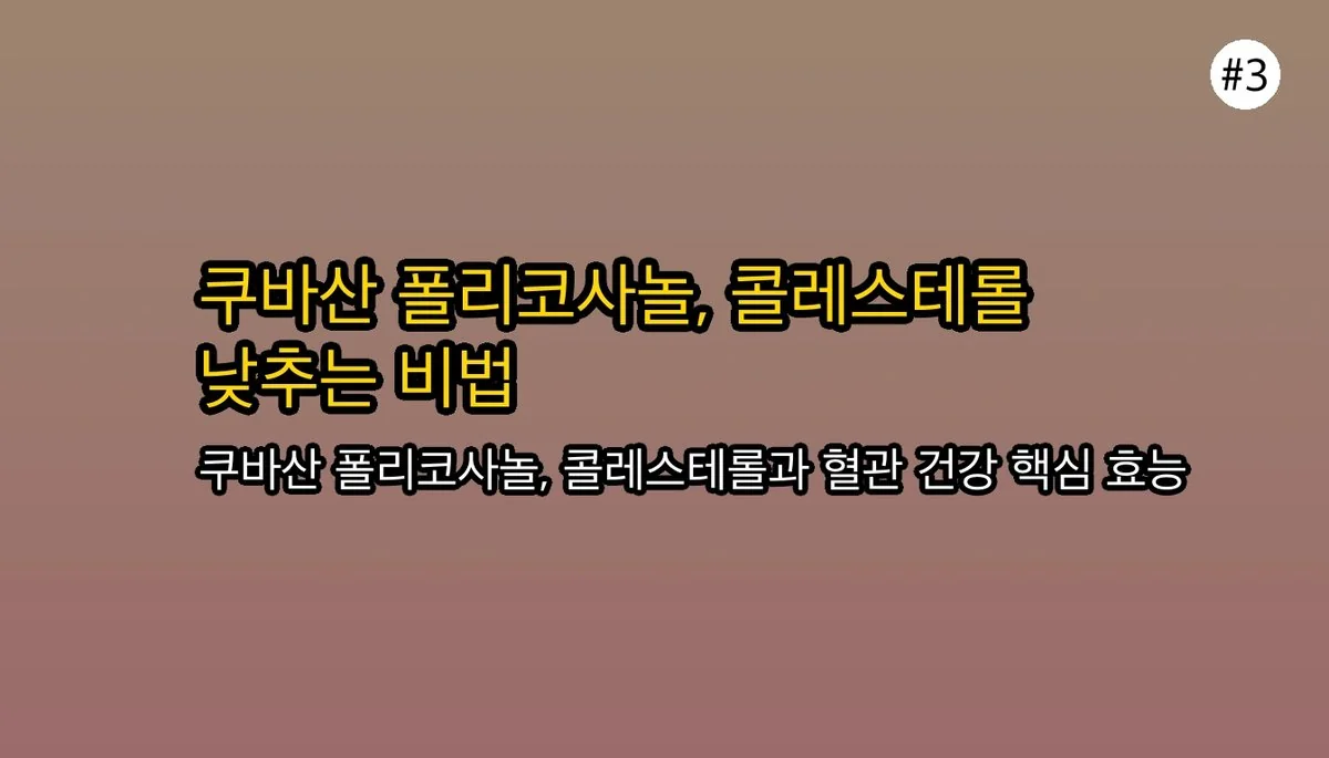 쿠바산 폴리코사놀: 왜 특별할까? 효능, 부작용, 권장량 완벽 가이드 4 쿠바산 폴리코사놀, 왜 유명할까? 효능, 부작용, 권장량까지 확실하게 정리 관련 이미지: 쿠바산 폴리코사놀의 주요 효능