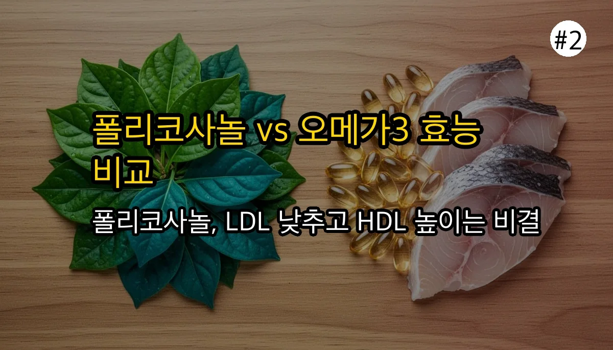 폴리코사놀 vs 오메가3, 어떤 것을 선택해야 할까? 효능, 부작용 비교 분석 관련 이미지: 폴리코사놀 vs 오메가3: 핵심 효능 비교 분석