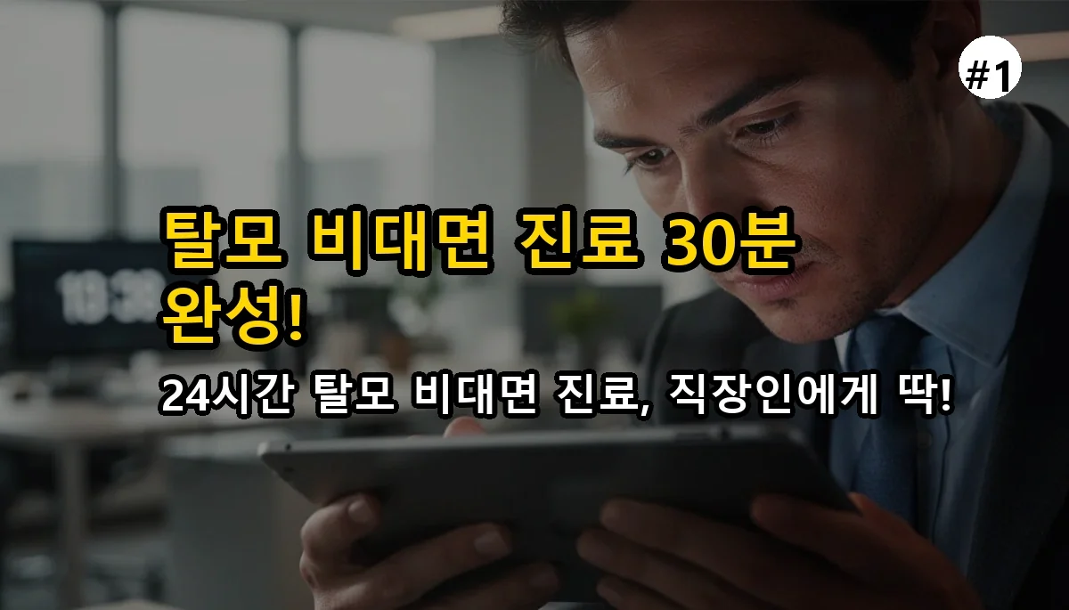 퇴근 후 30분 만에 탈모 진료? 직장인을 위한 비대면 탈모 치료 완벽 가이드 2 탈모 치료를 위한 비대면 진료, 직장인도 30분 관련 이미지: 바쁜 직장인도 30분 만에 끝내는 탈모 비대면 진료, 과연 가능할까요?