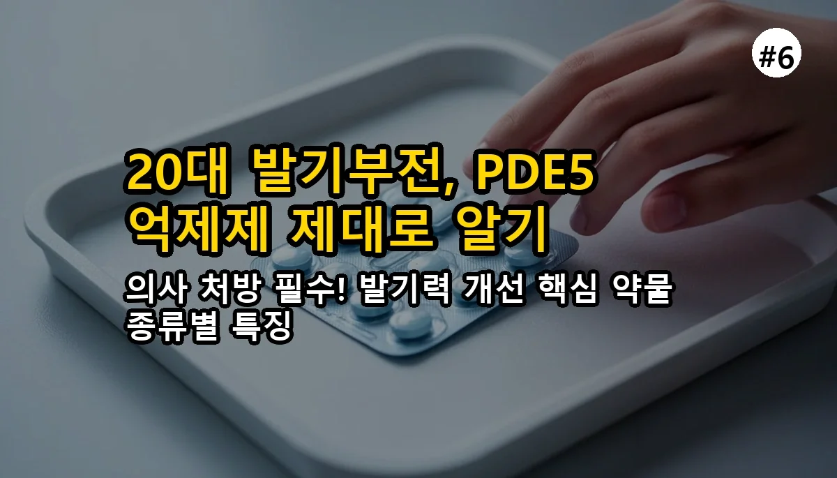 20대 발기부전, 첫 진료 아무도 안 알려주는 '진짜' 꿀팁 (병원 안 가고 후회한 썰) 7 아무도 말하지 않은 발기부전 첫 진료 꿀팁, 20 관련 이미지: 💊 20대 초보자를 위한 약물 치료 가이드 (PDE5 억제제)
