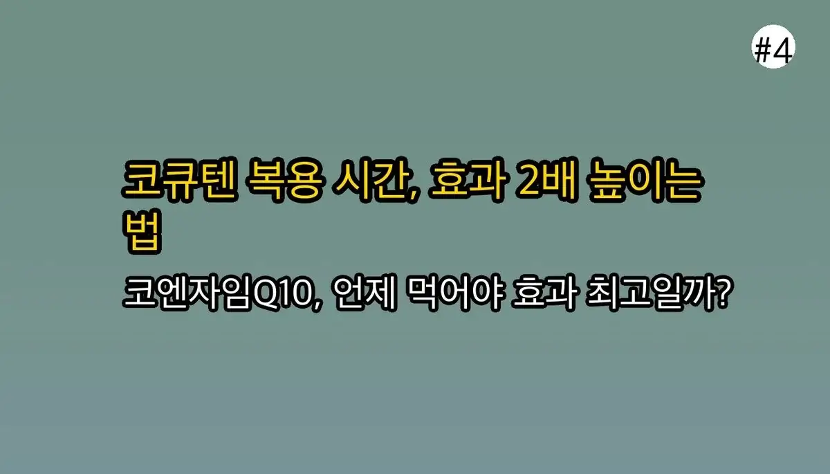 코엔자임Q10복용시간 초보자를 위한 팁 관련 이미지: ⏰ 흡수율 200% 높이는 복용시간 황금률