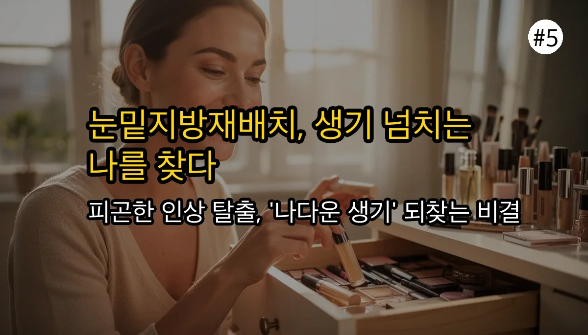 눈밑지방재배치 관련 이미지: 컨실러와 이별하고, 환한 미소를 되찾으세요