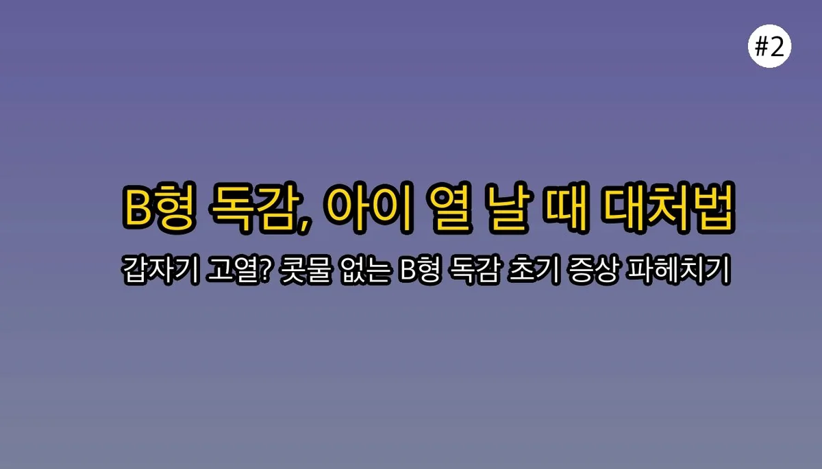 유아B형독감증상순서 관련 이미지: 🔥 유아 B형 독감, 이 순서로 진행돼요! (골든타임 48시간)