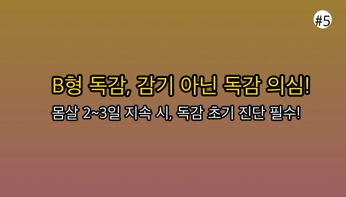 성인B형독감증상순서 관련 이미지: B형 독감, 초기에 잡는 것이 핵심