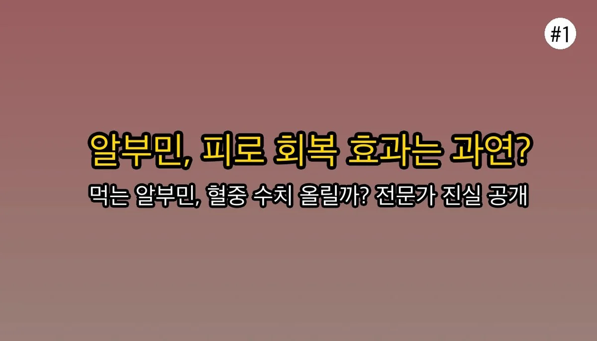 알부민효능 관련 이미지: 알부민, 정말 피로 회복의 왕일까요?