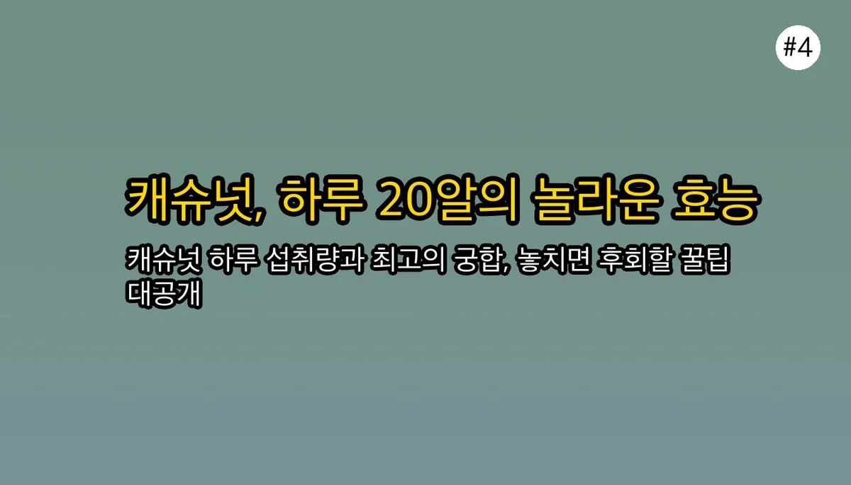 캐슈넛효능 관련 이미지: 🤔 캐슈넛, 똑똑하게 먹는 법 따로 있어요!