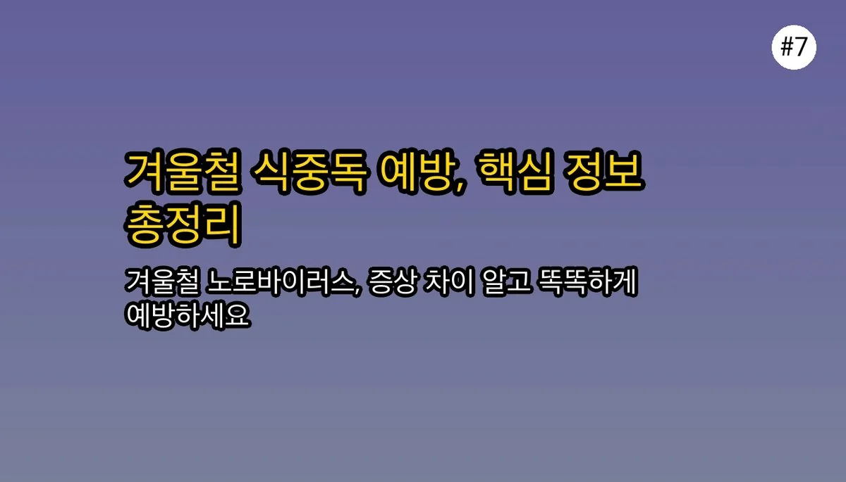 겨울철 식중독 주의보! 노로바이러스 증상과 A형 독감, 장염과 구별하는 방법 관련 이미지: 건강한 겨울을 위한 필수 정보
