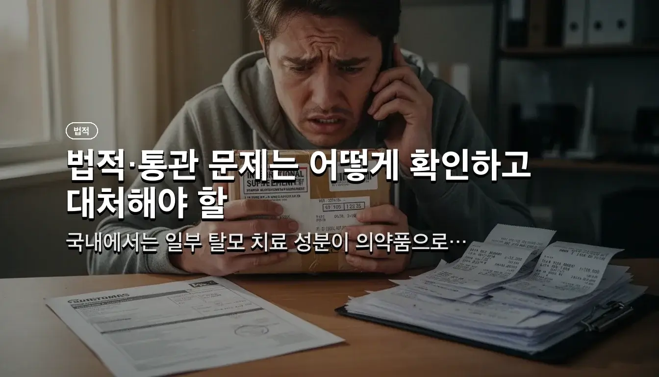 남성 탈모 영양제 직구 관련 이미지: 법적·통관 문제는 어떻게 확인하고 대처해야 할까?