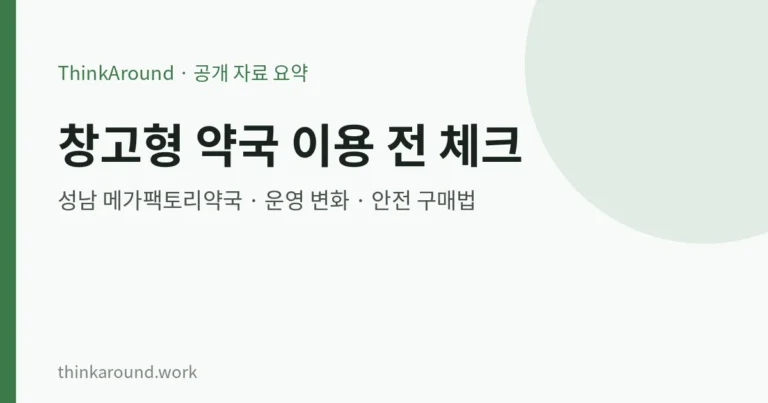 성남 메가팩토리약국(국내 첫 창고형 약국) 이용 전 알아둘 것: 운영 변화·구매 시 안전 체크리스트