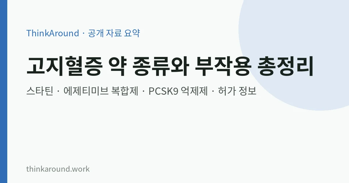 고지혈증 약의 종류와 부작용, 허가 정보를 정리한 글의 대표 이미지