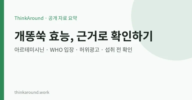 개똥쑥 효능, 근거로 확인하기: 아르테미시닌과 개똥쑥 차의 차이, 항암·천연 항생제 주장 점검
