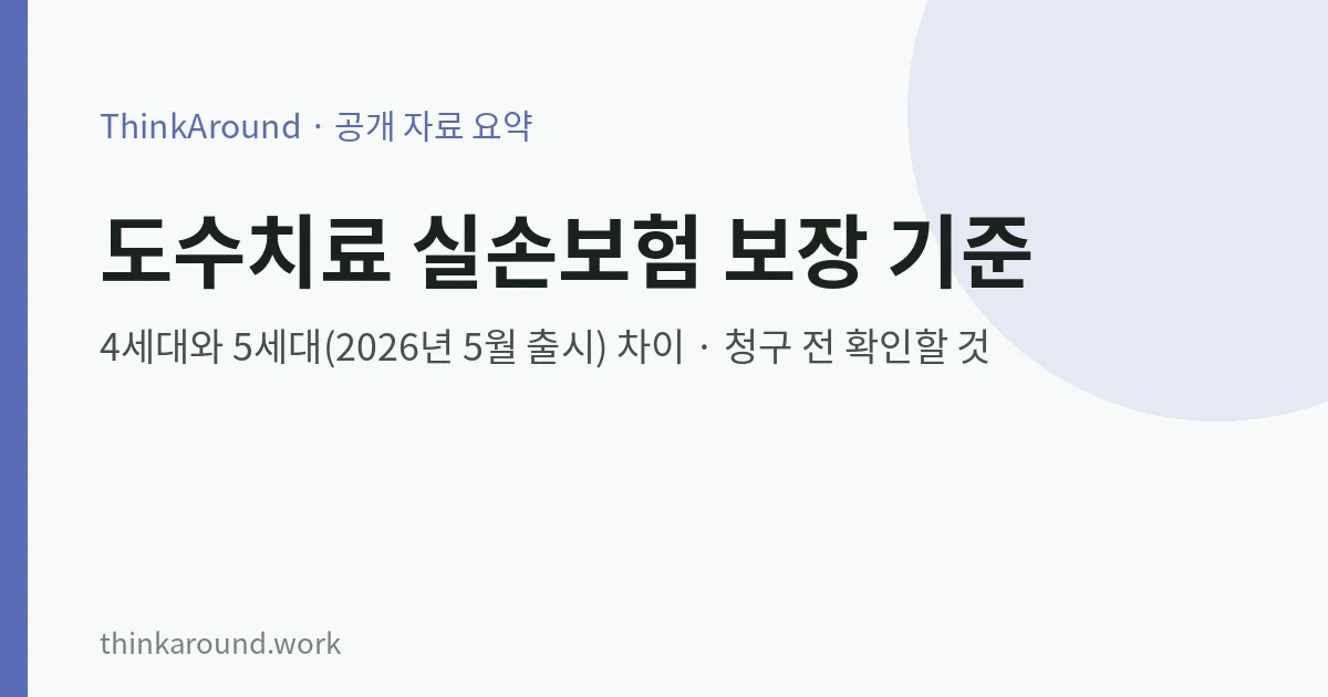 도수치료 실손보험 세대별 보장 요약 이미지