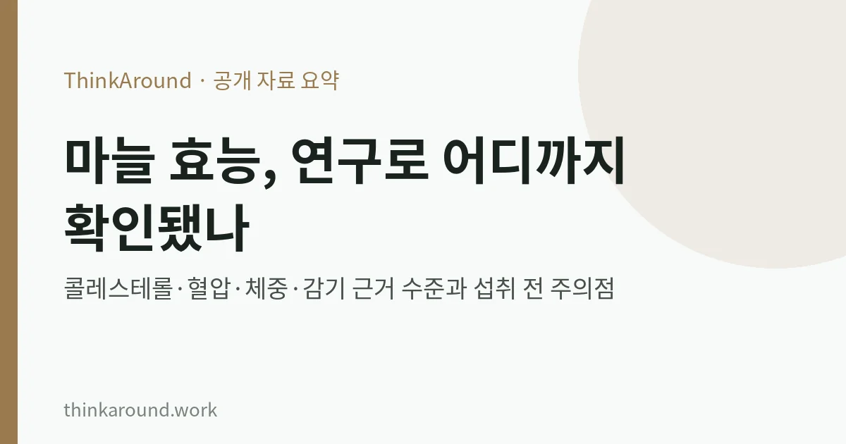마늘 효능 근거 수준 요약 이미지
