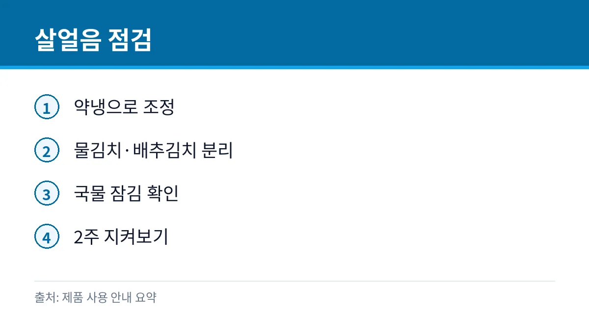 김치냉장고 김장 온도: 발효·보관·살얼음 4 김치 살얼음 점검 카드