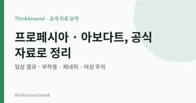 피나스테리드·두타스테리드 총정리: 프로페시아 vs 아보다트, 효과, 성기능·우울 부작용, 헌혈·PSA, 여성 주의