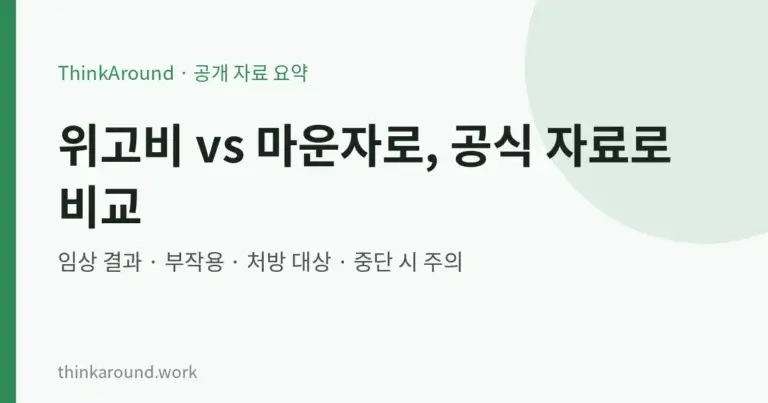 위고비·마운자로 총정리: 처방 대상, 임상 결과, 부작용, 중단 후 변화, 비용 확인법