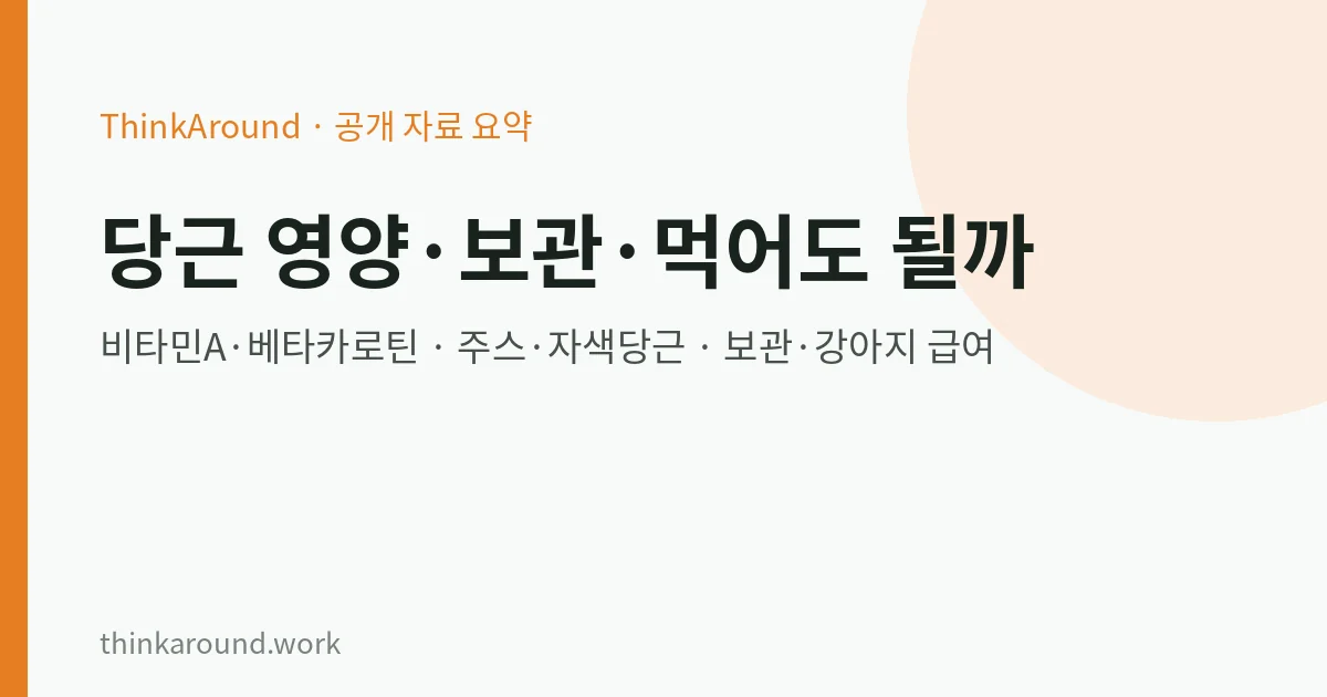 당근 영양과 보관법 총정리 요약 이미지