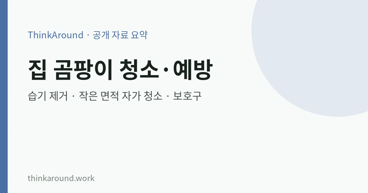 집 곰팡이 청소와 예방 총정리 요약 이미지