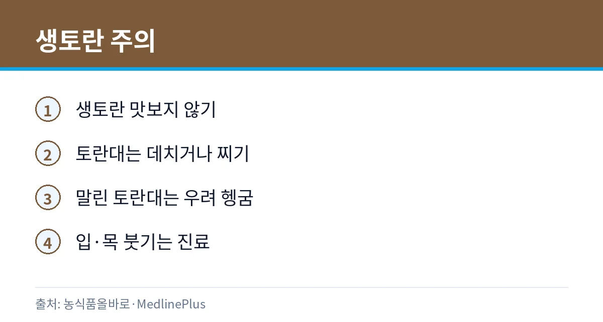생토란 섭취 주의 카드