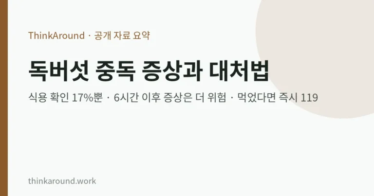 독버섯 중독 증상과 대처법: 가을 야생버섯을 먹으면 안 되는 이유 (산림청·농진청 자료 정리) 8 독버섯 중독 증상과 대처법: 가을 야생버섯을 먹으면 안 되는 이유 (산림청·농진청 자료 정리)